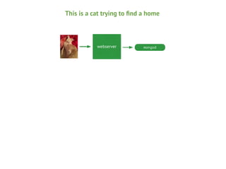 This is a cat trying to ﬁnd a home

webserver

mongod

 