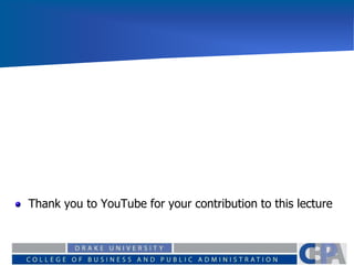 Thank you to YouTube for your contribution to this lecture
 