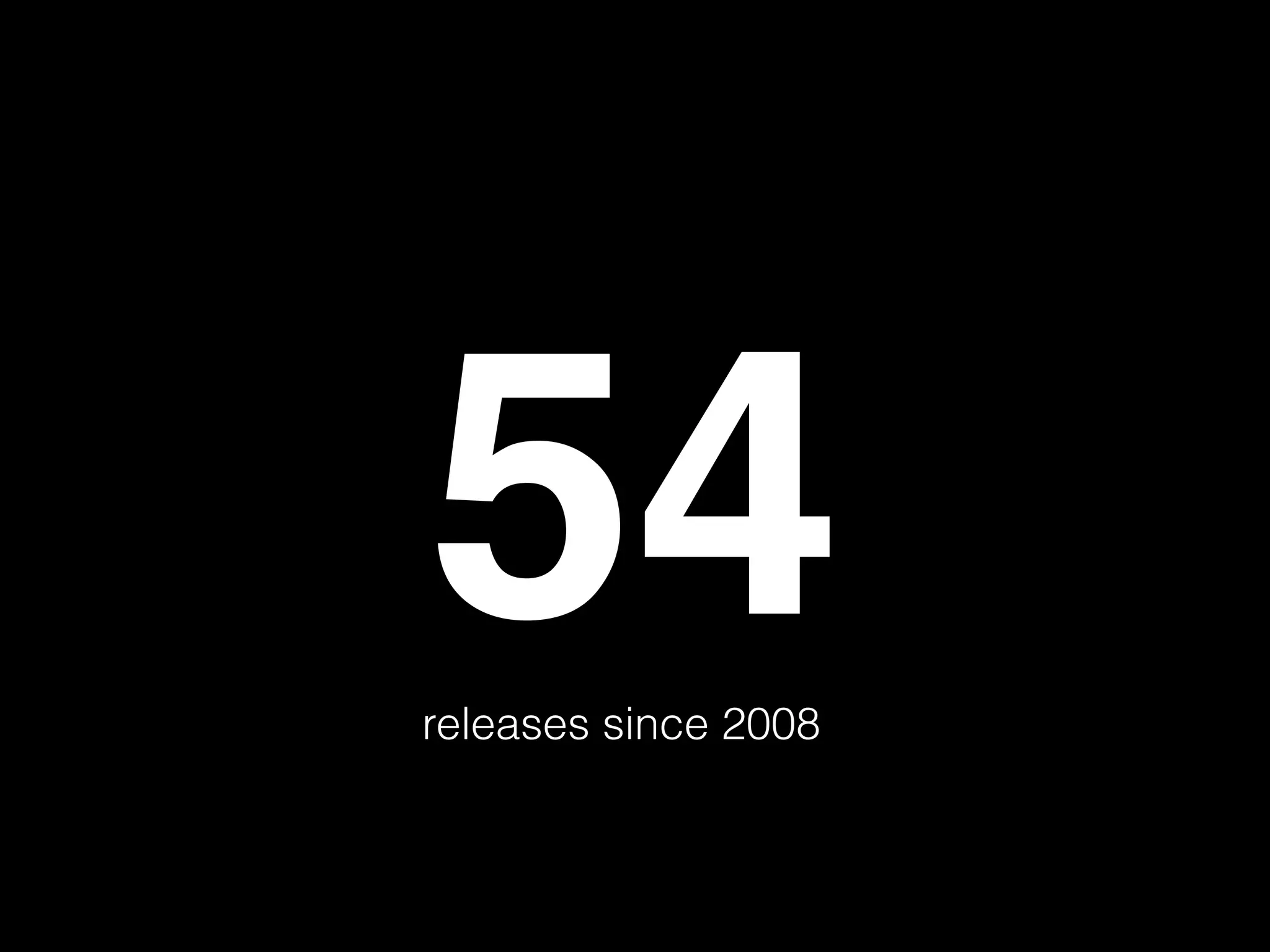 54 releases since 2008 
