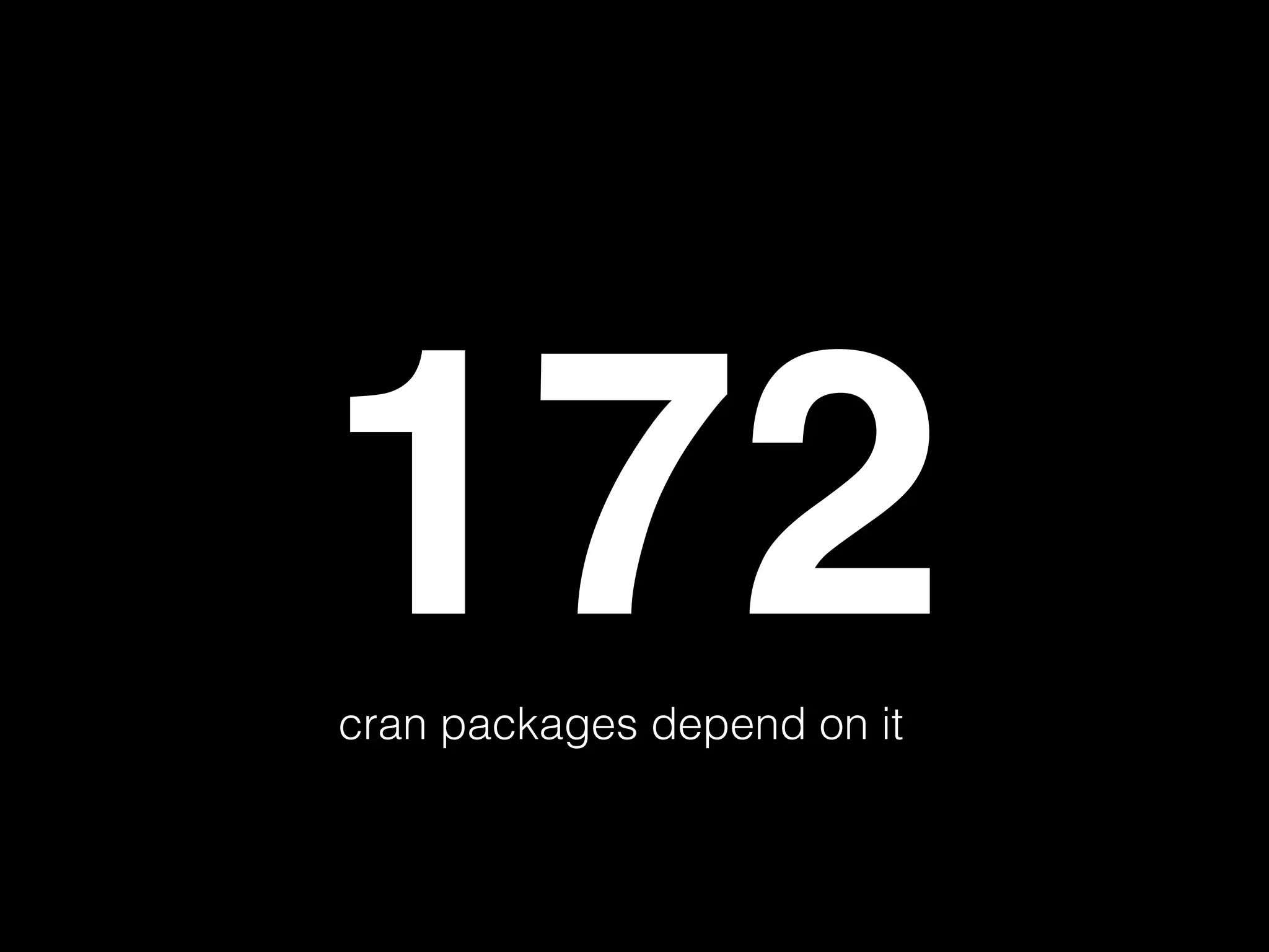 172 cran packages depend on it 