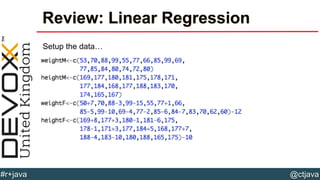 @ctjava#r+java
Review: Linear Regression
Setup the data…
 