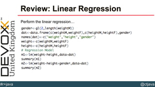 @ctjava#r+java
Review: Linear Regression
Perform the linear regression…
 