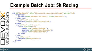 @ctjava#r+java
Example Batch Job: 5k Racing
 
