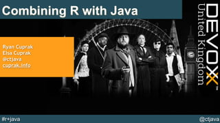@ctjava#r+java
Combining R with Java
Ryan Cuprak
Elsa Cuprak
@ctjava
cuprak.info
 