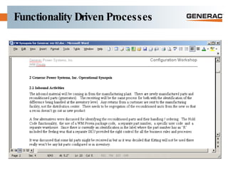 Functionality Driven Processes 