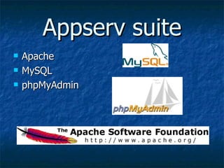 Appserv suite Apache MySQL phpMyAdmin 