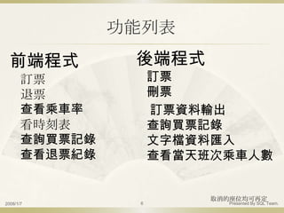 高鐵訂票系統報告