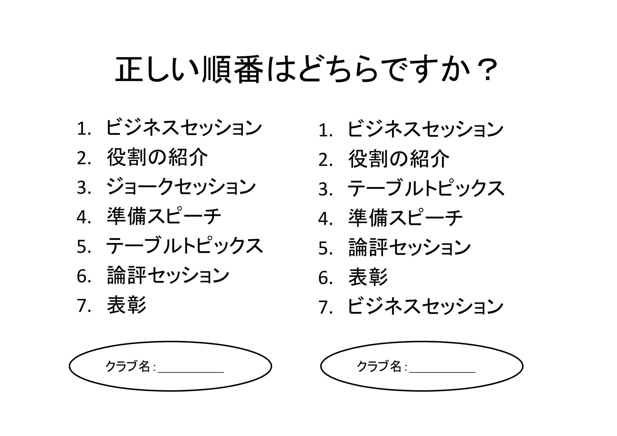 効果的な例会プログラム
