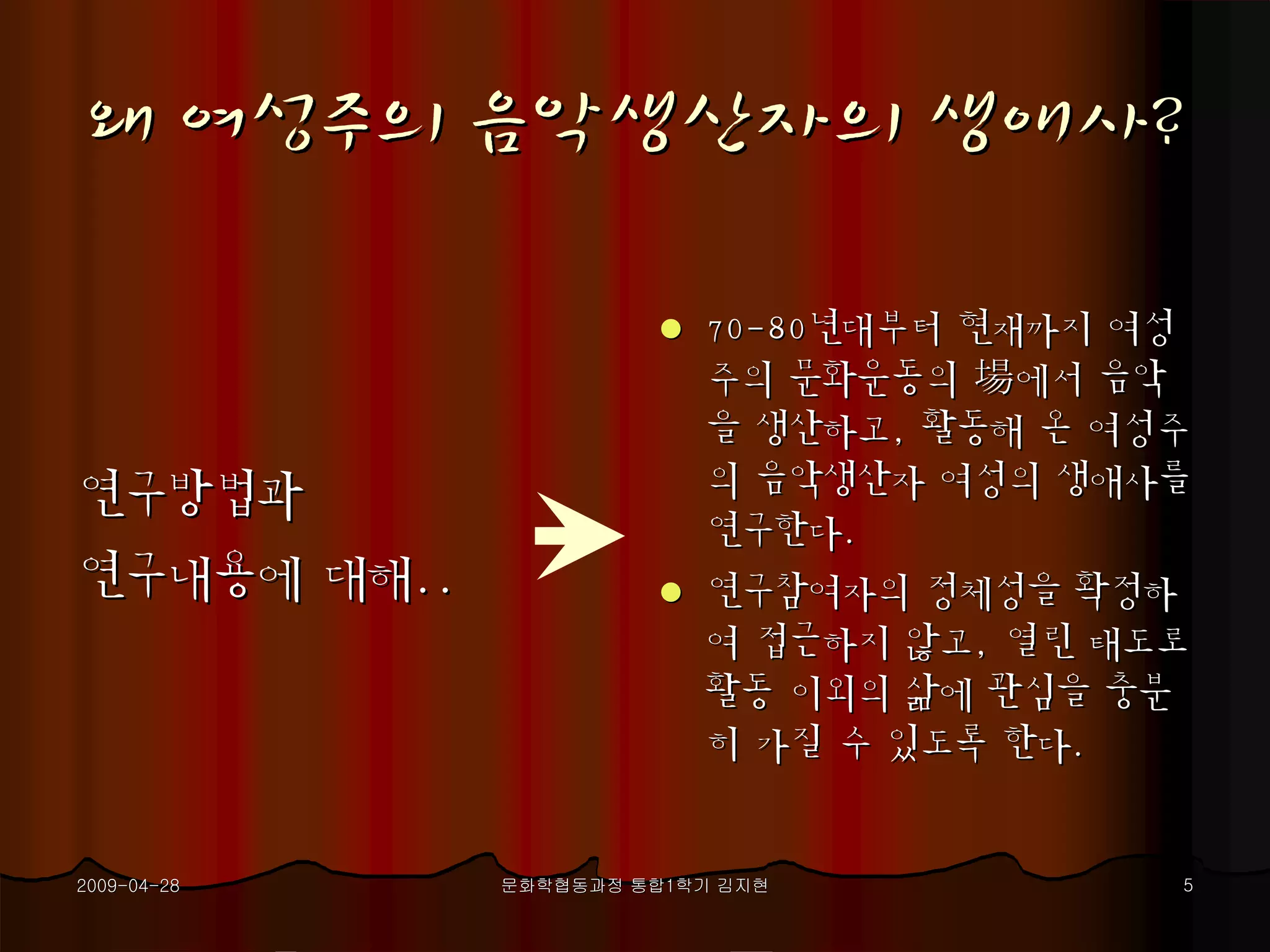 여성주의음악생산자생애사 프로포절