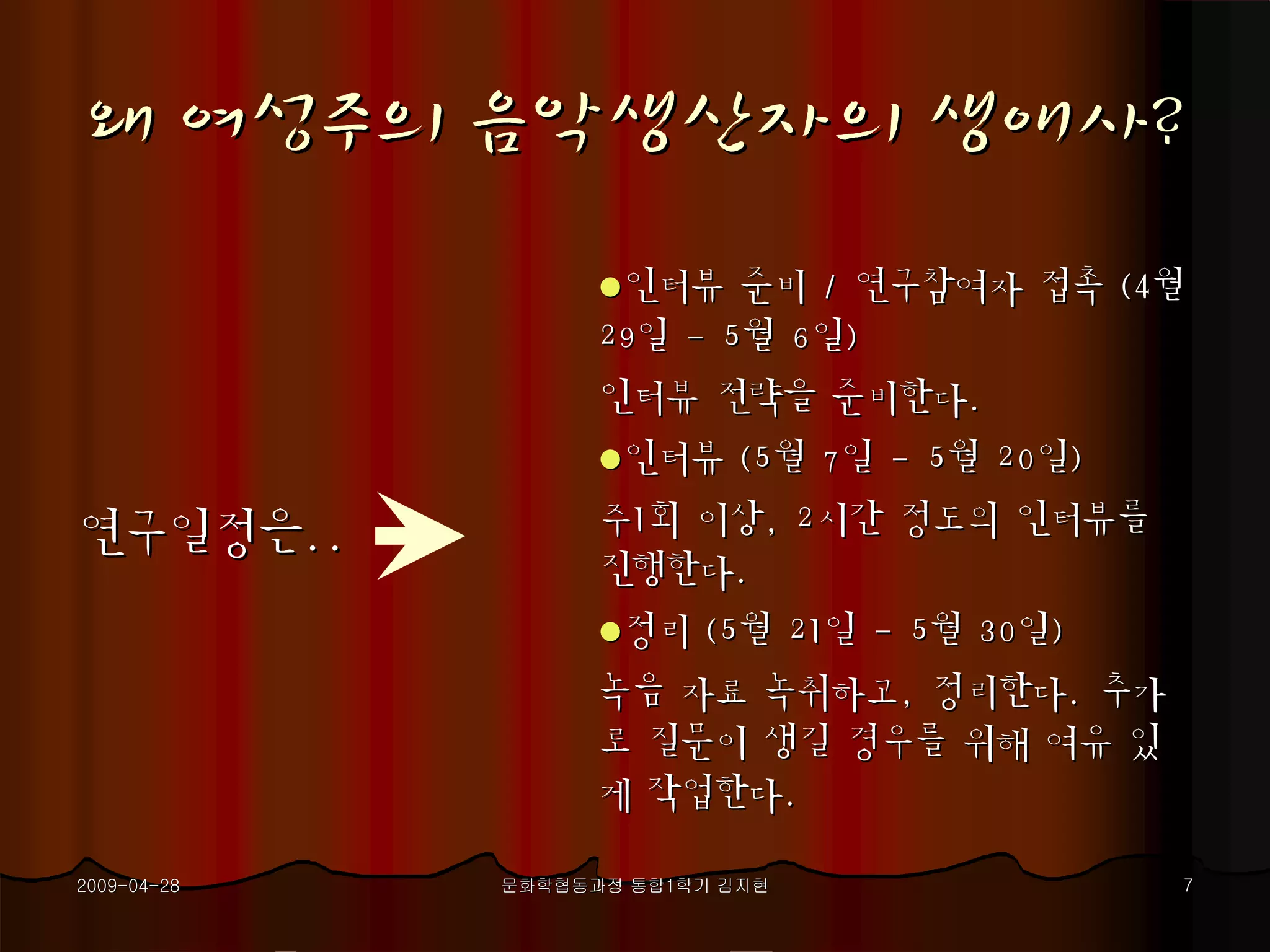 여성주의음악생산자생애사 프로포절