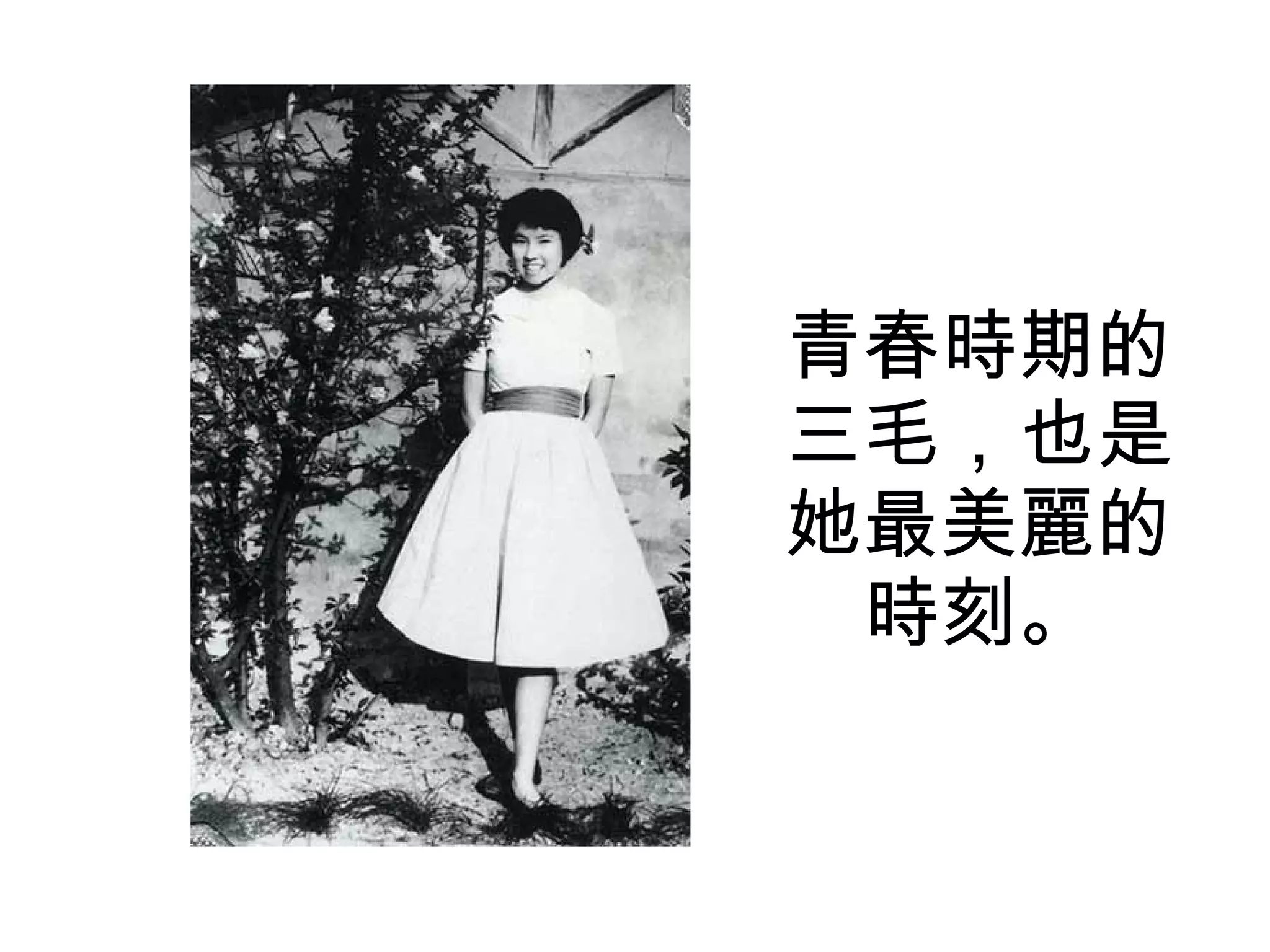 青春時期的三毛，也是她最美麗的時刻。 