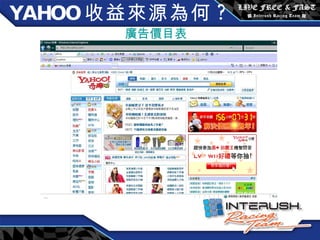 YAHOO 收益來源為何 ? 廣告價目表 