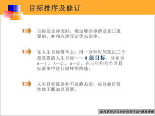 如何掌控自己的时间和生活 最新光盘培训版