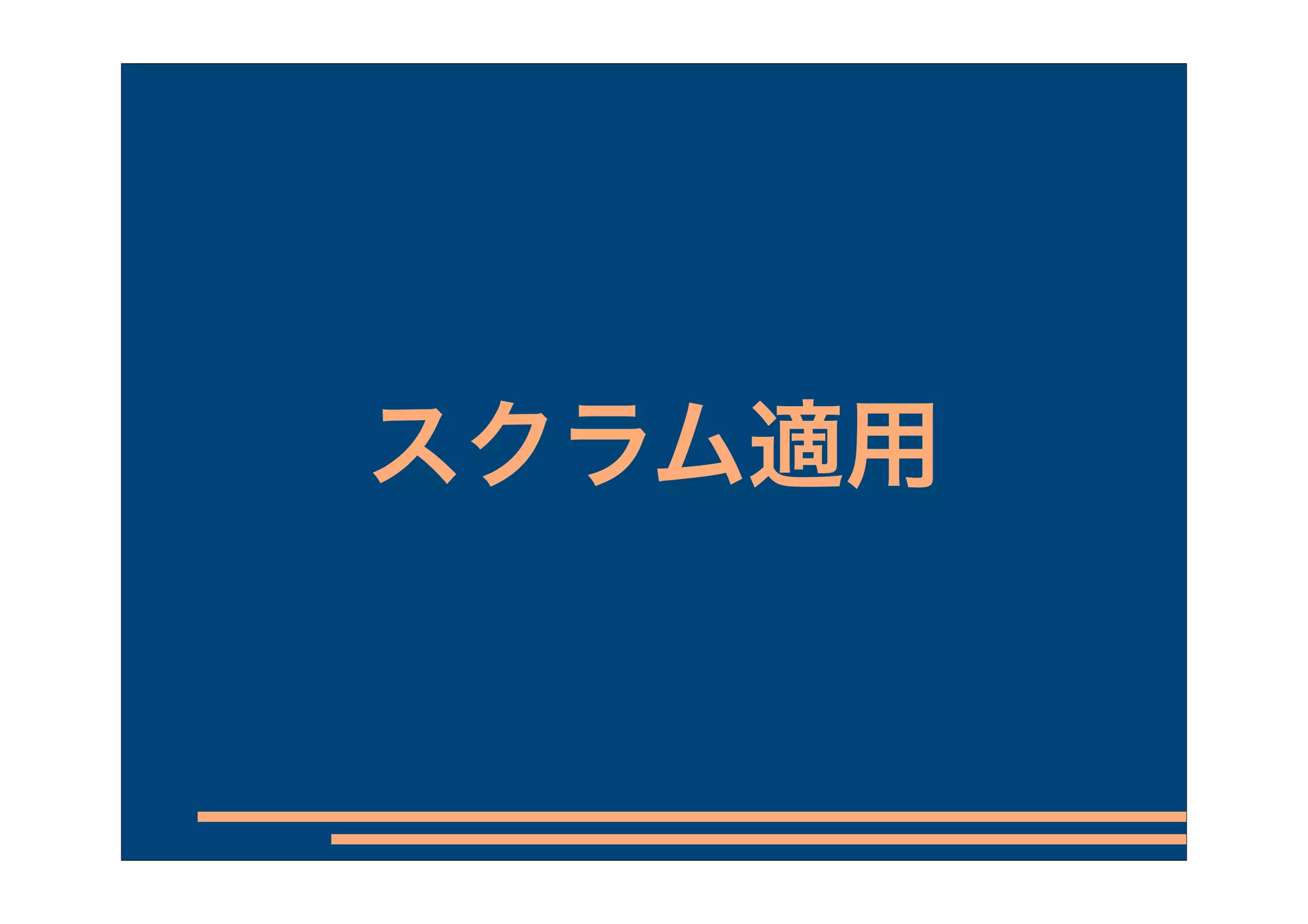 スクラム適用
 