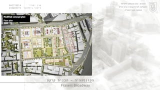 ערן יסודי  060778214  לימור גולדהבר  039485073 הקונספציה – תכנית קרקע Frasers Broadway הטכניון  -  מכון טכנולוגי לישראל הפקולטה לארכיטקטורה ובינוי ערים סמסטר חורף תשס " ט 