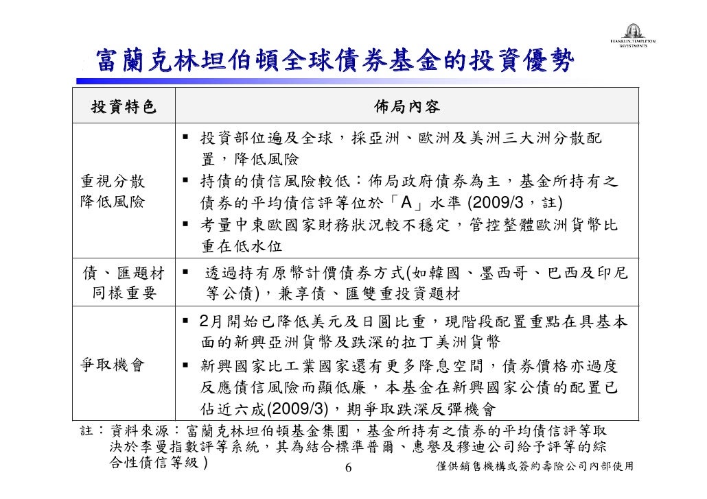 富蘭克林坦伯頓全球債券基金