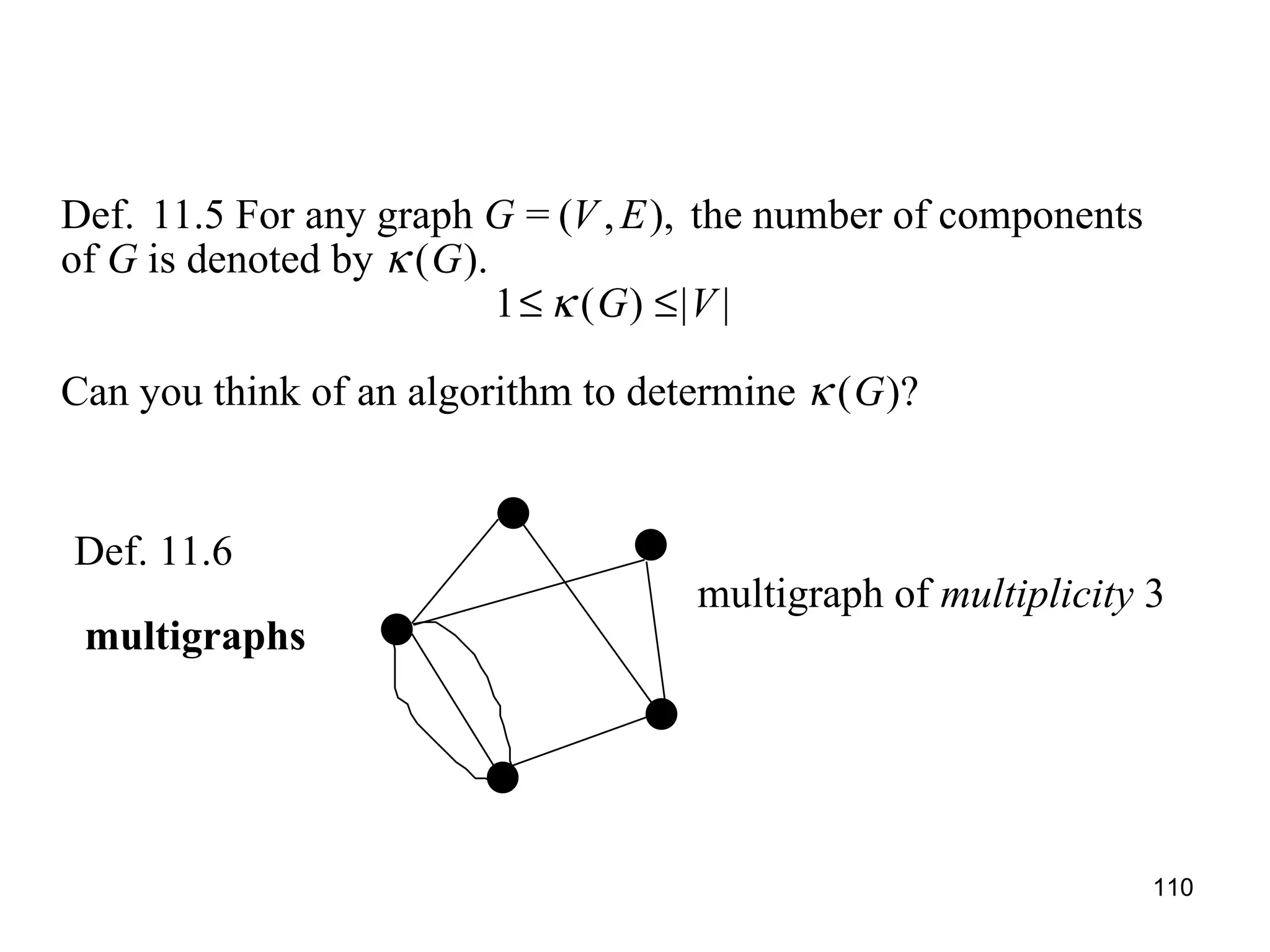 Def. 11.6 multigraph of  multiplicity  3 multigraphs 