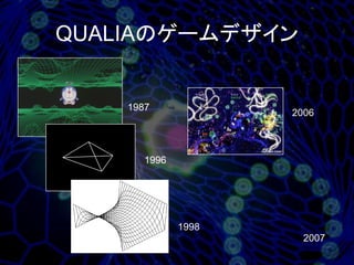 QUALIAのゲームデザイン


    1987
                     2006



       1996




              1998
                       2007
 