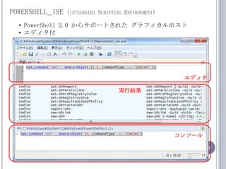 powershell_iseintegrated Scripting EnvironmentPowerShell2.0 饵ݩ`Ȥ줿 եۥ