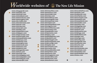 Worldwide websites of                           The New Life Mission
    www.nlmgujarati.com         www.nlmmauritius.com         www.nlmsouthafrica.com
H   www.nlmhaiti.com            www.nlmmexico.com            www.nlmspain.com
    www.nlmhindi.com            www.nlmmindat.com            www.nlmspanish.com
    www.nlmholland.com          www.nlmmizo.com              www.nlmsrilanka.com
    www.nlmhonduras.com         www.nlmmoldova.com           www.nlmsuriname.com
    www.nlmhungary.com          www.nlmmongolia.com          www.nlmswahili.com
I   www.nlm-india.com           www.nlmmyanmar.com           www.nlmswaziland.com
    www.nlmindonesia.com    N   www.nlmnepal.com             www.nlmsweden.com
    www.nlmiran.com             www.nlmnewzealand.com        www.nlmswiss.com
    www.nlmiraq.com             www.nlmnigeria.com       6   www.nlmtagalog.com
    www.nlmisrael.com           www.nlmnorthkorea.com        www.nlmtaiwan.com
    www.nlmitaly.com            www.nlmnorway.com            www.nlmtamil.com
J   www.nlmjamaica.com      P   www.nlmpakistan.com          www.nlmtanzania.com
    www.nlmjapan.com            www.nlmpanama.com            www.nlmtelugu.com
    www.nlmjavanese.com         www.nlmperu.com              www.nlmthailand.com
K   www.nlmkannada.com          www.nlmphilippines.com       www.nlmtogo.com
    www.nlmkazakhstan.com       www.nlmpoland.com            www.nlmtonga.com
    www.nlmkenya.com            www.nlmportugal.com          www.nlmturkey.com
    www.nlmkhmer.com            www.nlmportuguese.com    U   www.nlmuganda.com
    www.nlmkirghiz.com          www.nlmprcongo.com           www.nlmukraine.com
    www.nlmkirundi.com      Q   www.nlmqatar.com             www.nlmurdu.com
    www.nlmkorea.com        R   www.nlmromania.com           www.nlmusa.com
L   www.nlmlatvia.com           www.nlmrussia.com        V   www.nlmvenezuela.com
    www.nlmluganda.com      S   www.nlmsaudiarabia.com       www.nlmvietnam.com
    www.nlmluo.com              www.nlmserbian.com       Z   www.nlmzambia.com
M   www.nlmmadi.com             www.nlmshona.com             www.nlmzimbabwe.com
    www.nlmmalagasy.com         www.nlmsingapore.com         www.nlmzou.com
    www.nlmmalayalam.com        www.nlmslovakia.com
    www.nlmmalaysia.com         www.nlmslovene.com
    www.nlmmarathi.com          www.nlmsolomon.com       ◄          目    录            ►
 