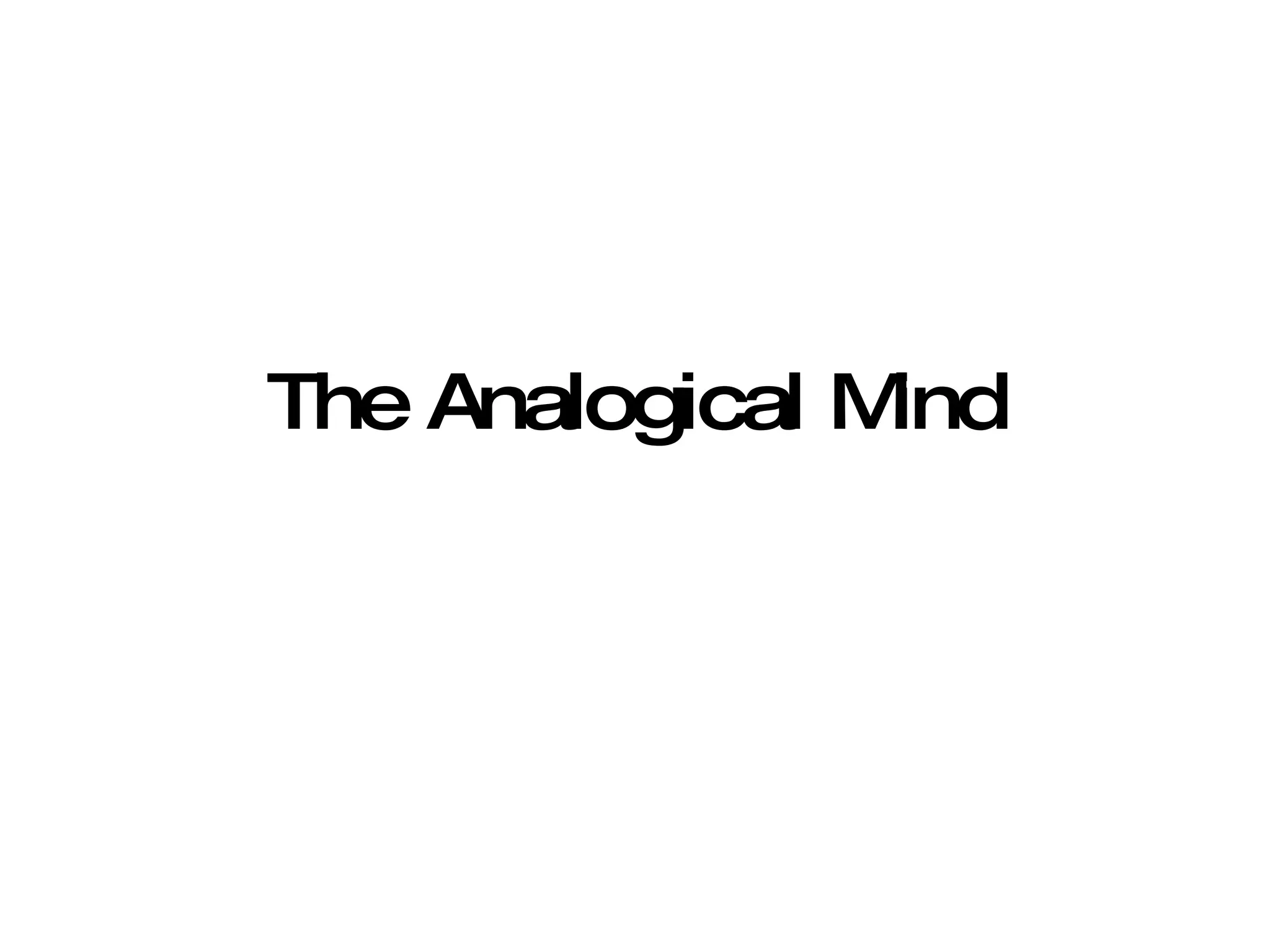 The Analogical Mind 