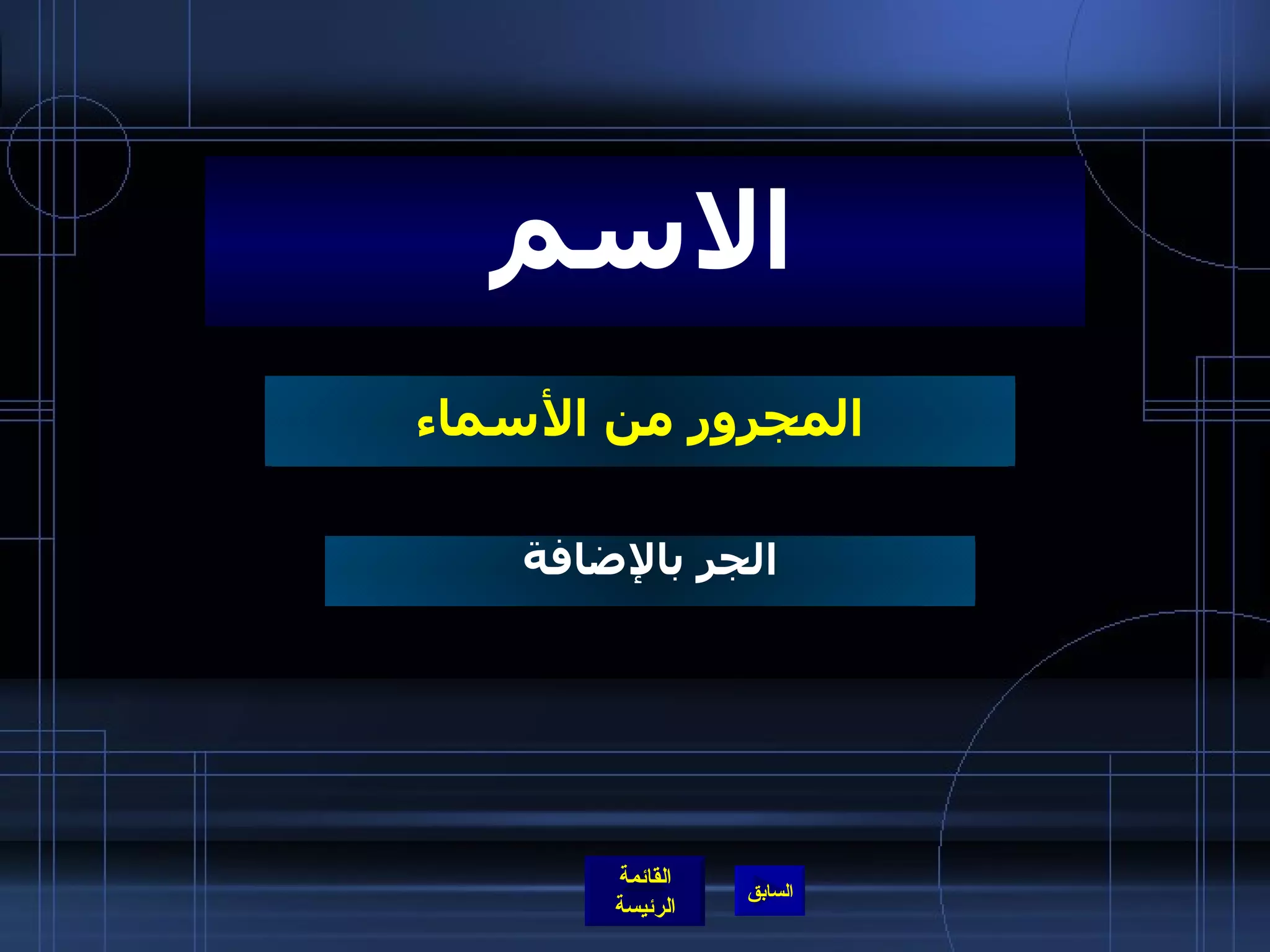 المجرور من الأسماء الاسم الجر بالإضافة 