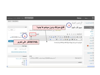 افتح مدونتك ودون موضوعاً جديداً 5 6 النقر على تحرير  HTML 