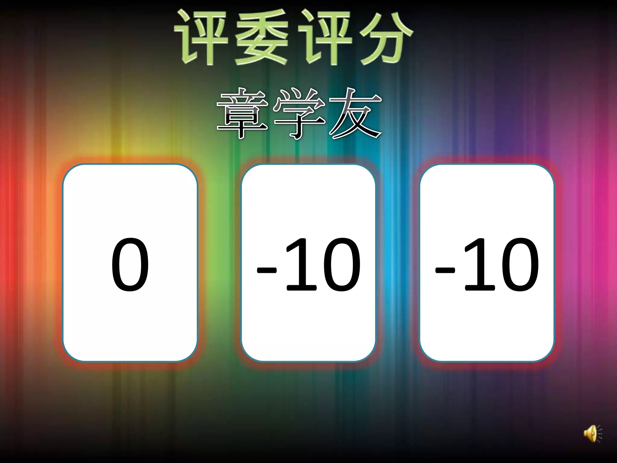 评委评分章学友0-10-10