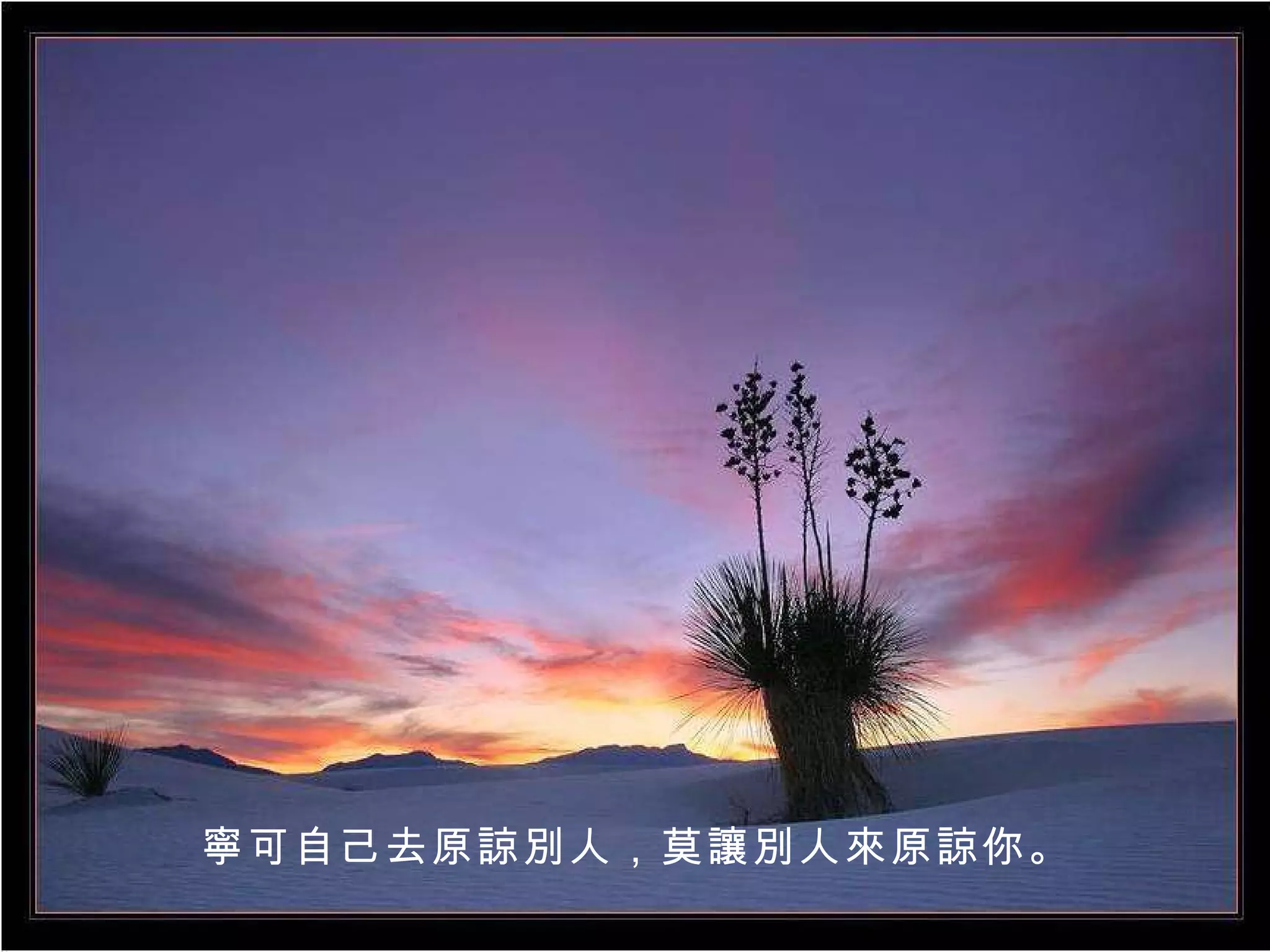 寧可自己去原諒別人，莫讓別人來原諒你。 