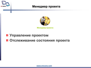 Менеджер проектаМенеджер проектаУправление проектомОтслеживание состояния проекта