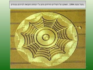 מעגל משנת  1994 .  האפקט של השוליים הזורחים מושג ע " י הנחתת התבואה לכיוונים מנוגדים  .  ה '/ תשרי / תש " ע 