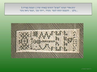 5  ימים אחרי תמונת  " הפנים "  הופיעה  ( באותו שדה  )  הטבעה בצורת מלבן  .  ההטבעה דמתה למסר  מקודד  ,  ויותר מכך  ,  המסר נראה מוכר  ... ה '/ תשרי / תש " ע 