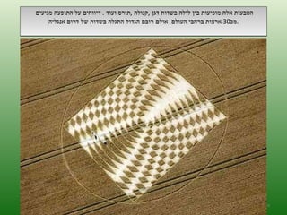 הטבעות אלה מופיעות בין לילה בשדות דגן  , קנולה  , תירס ועוד  .  דיווחים על התופעה מגיעים  מכ 30  ארצות ברחבי העולם  אולם רובם הגדול התגלה בשדות של דרום אנגליה  .  ה '/ תשרי / תש " ע 