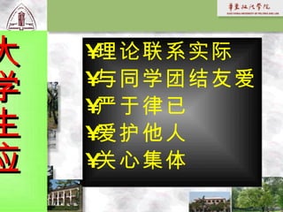 理论联系实际  与同学团结友爱  严于律已 爱护他人 关心集体  大学生应该 