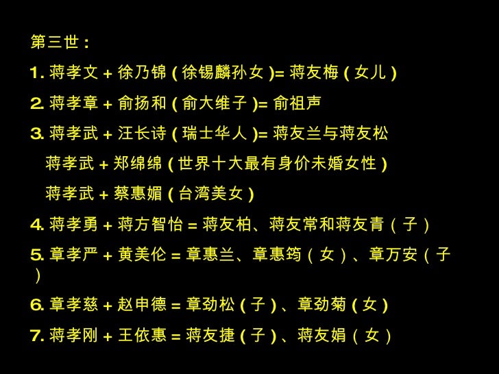 蔣家後代 蔣家後代