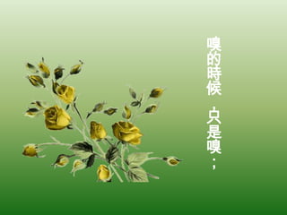 嗅的時候，只是嗅；