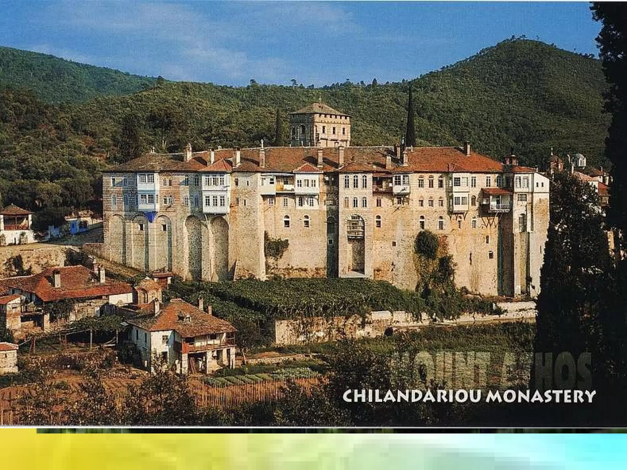 През 1745 отива в Хилендарския манастир, където по-късно е йеромонах и проигумен.   Хилендарският манастир 