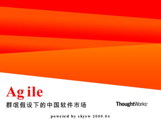 Agile 群氓假设下的中国软件市场 powered by skysw 2009.04 