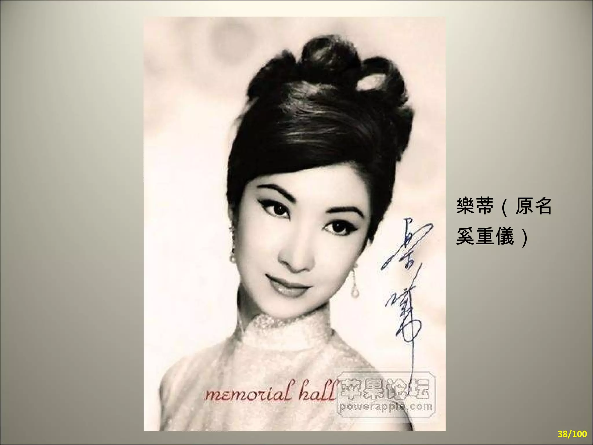 樂蒂（原名奚重儀）   /100 