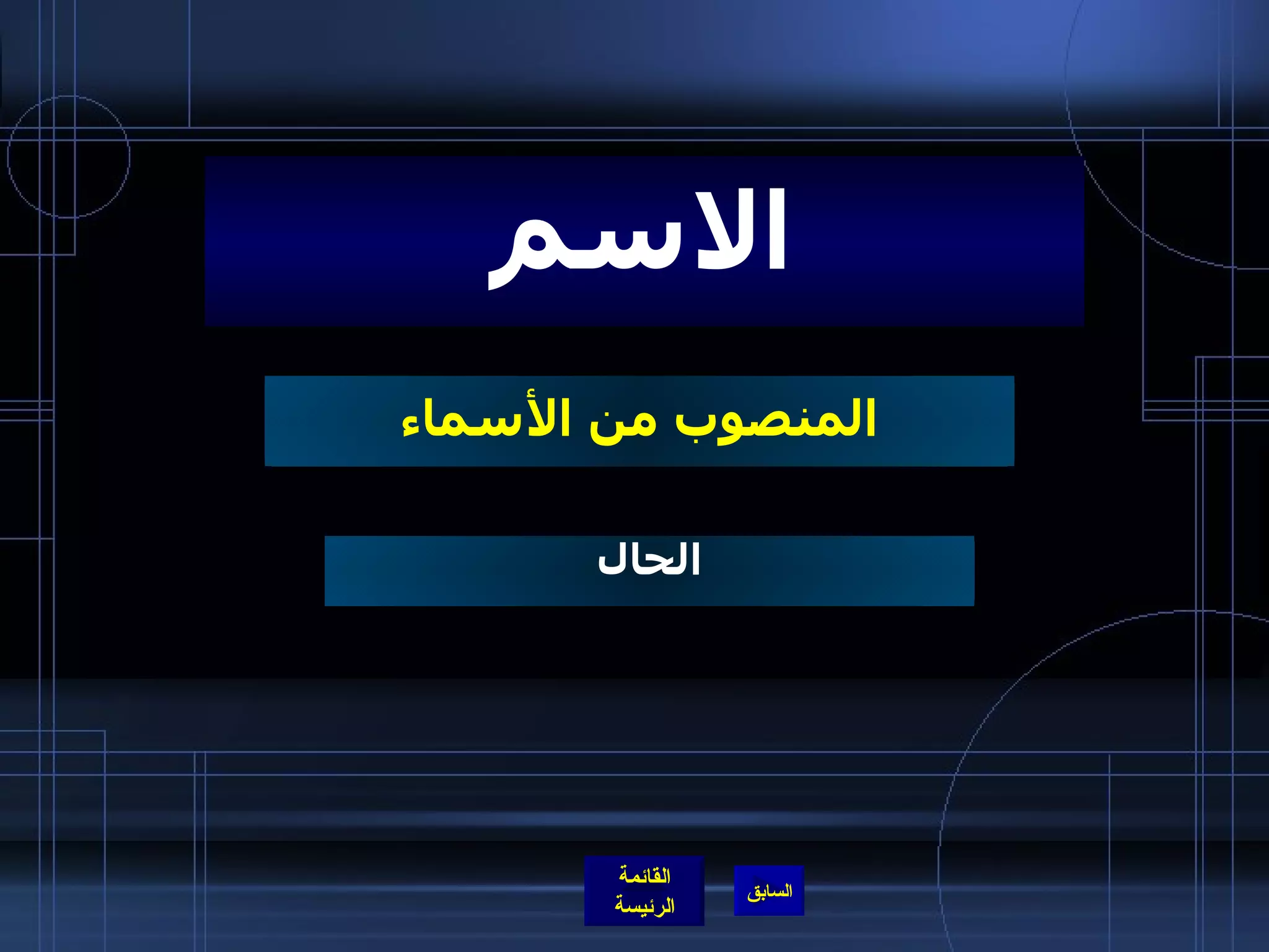 المنصوب من الأسماء الاسم الحال 