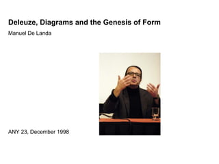 Deleuze, Diagrams and the Genesis of Form
Manuel De Landa




ANY 23, December 1998
 