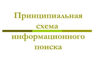 Принципиальная схема  информационного поиска 