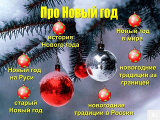 Про Новый год Новый год на Руси   история Нового года старый Новый год Новый год  в мире   новогодние традиции за границей   новогодние традиции в России   
