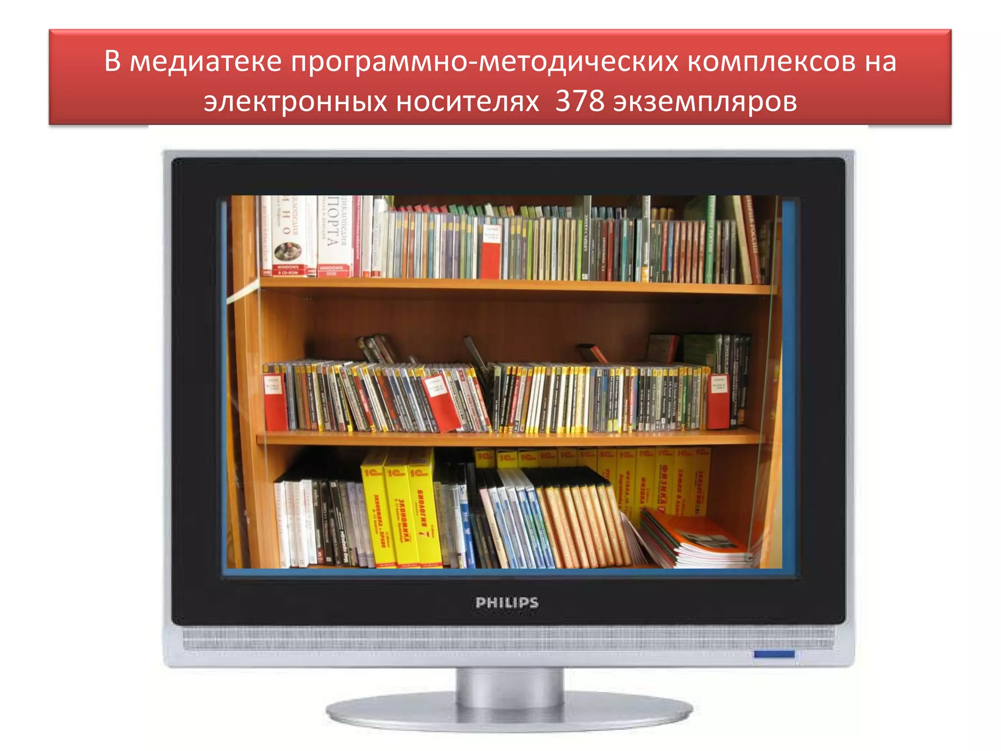 В медиатеке программно-методических комплексов на электронных носителях  378 экземпляров 