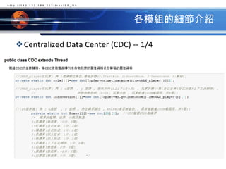 各模組的細節介紹Centralized Data Center (CDC) -- 1/4http://140.122.184.213/trac/SE_BA