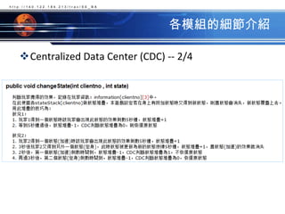 各模組的細節介紹Centralized Data Center (CDC) -- 2/4http://140.122.184.213/trac/SE_BA
