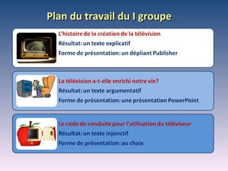 Plan du travail du I groupe   