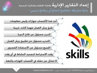 عرض كتابة وإعداد التقارير الإدارية