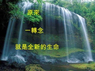 原來 一轉念 就是全新的生命 