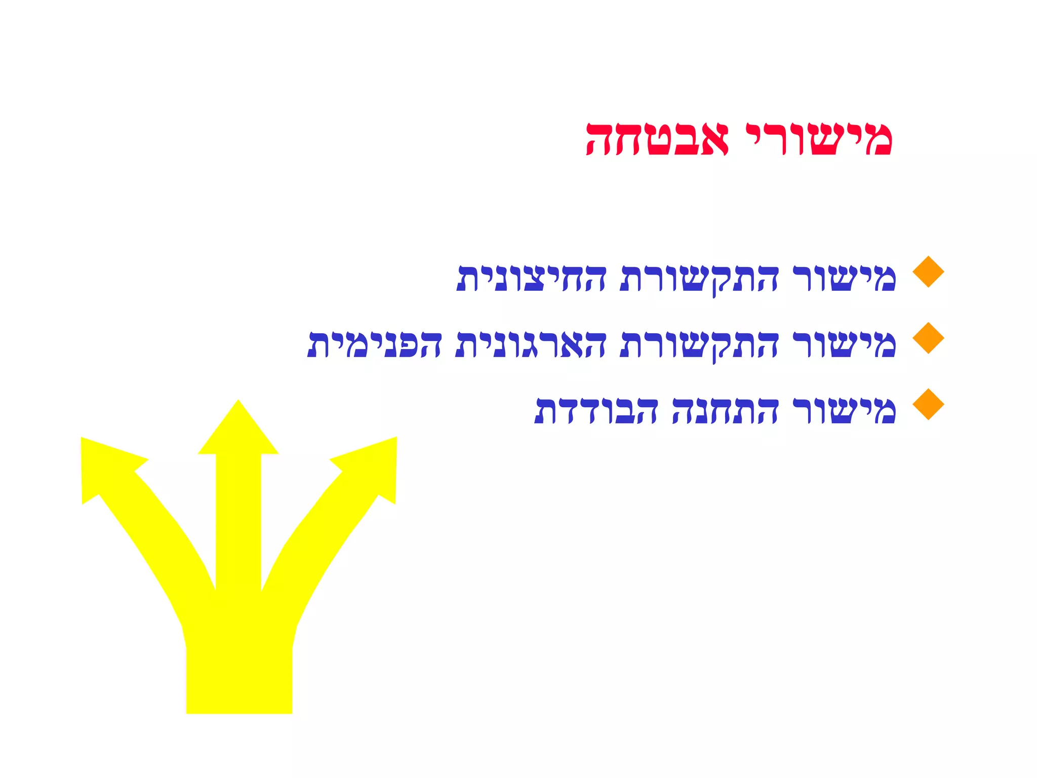מישור התקשורת החיצונית מישור התקשורת הארגונית הפנימית מישור התחנה הבודדת  מישורי אבטחה 